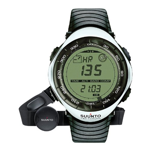 Suunto Vector HR Altimeter Watch-White Rim/Black Band