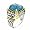 2-tone Designer-Inspired Ring w/Blue & White CZs, 5