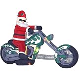 Gemmy 1221630 Airblown Inflatable - Traditional Santa Riding Chopper, 6 Feet Tall