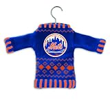 Pack of 3 MLB New York Mets Sweater Christmas Ornaments on Hangers