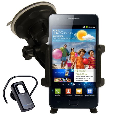 Bluetooth Headset & Car Holder Samsung Galaxy S2 I9100 By Sunwire