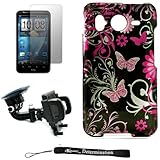 Black Glossy with Magenta Butterflies and Garden Design Cover / 2 Piece Sna ....