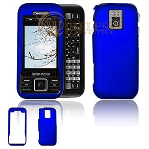 Blue Rubberized Phone Cover for Kyocera G2GO M2000 Protector Case