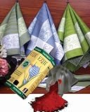 Saffron Powder and Manifica Luxury European Dish-Towels-Set, Exquiste & Chic