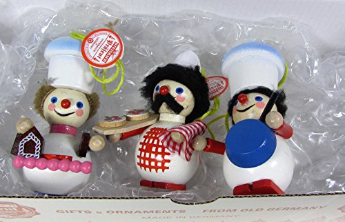 Steinbach Set of 3 Wooden ornaments – PIZZA CHEF, Gingerbread House BAKER & COOK Steinbach Set of 3 Wooden ornaments – PIZZA CHEF, Gingerbread House BAKER & COOK