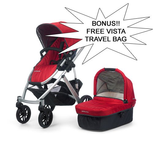 Uppababy Denny Red Vista Stroller 2010 With Free Travel Bag Picture