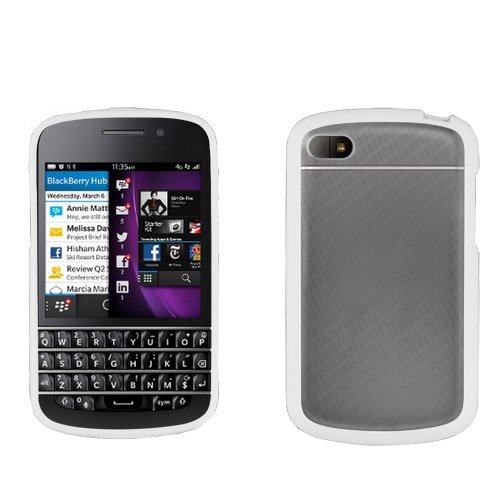 BB Q10 Aquaflex in Retail packaging with FREE screen protector - White/Clear