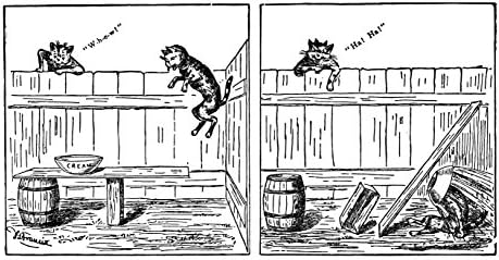 Beautiful 8x10 Fine Art Print "The Prank", from the Book of Cheerful Cats, Children's Nursery Room Art. Size: 8x10 Inches (NDCheerCPra810)