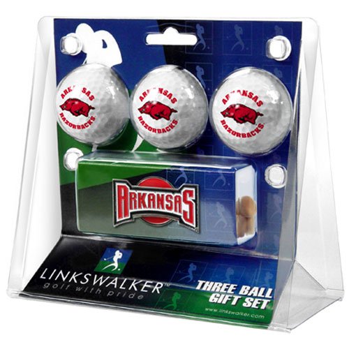 Arkansas Razorbacks Ncaa 3 Golf Ball Gift Pack W/ Hat Clip