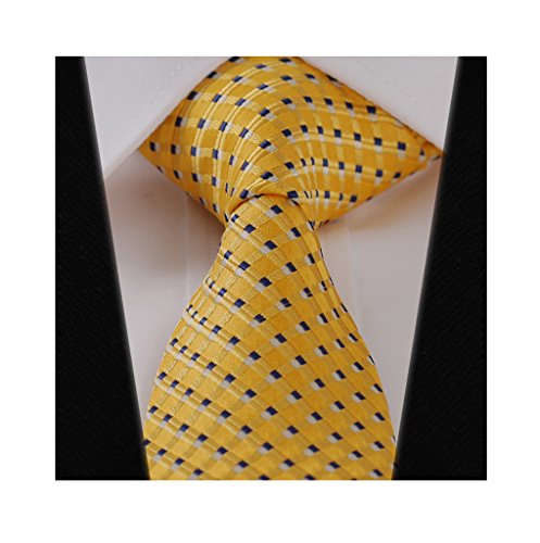 New Classic Black&Gold Striped Tie Woven Jacquard Silk Men's Suits Ties Necktie