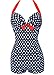 Graceful.u 50s Polka Dot Vintage One Piece Halter Swimsuit Monokinis