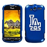 HTC MYTOUCH 4G WHITE LA DODGERS LOGO OUTLINE ON A BLUE HARD CASE COVER