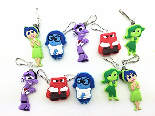 10pc Inside Out Zip Pull & Zipper Pull Charms for Jacket Backpack Bag Pendant