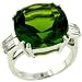 Sterling Silver Asscher Cut Periodot Cz Promise Ring