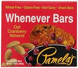 Pamelas Products Whenever Bars Oat Cranberry Almond, 5 Count Box, 7.05-Ounce (Pack of 6)