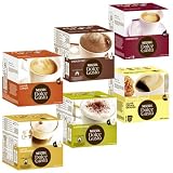 Zoom Produkt-Bild: Nescaf&eacute; Dolce Gusto Kapseln Basic-Set: Lungo, Cappucino, Latte Macchiato, Espresso, Chococino, Crema Grande, 6 x 16 Kapseln