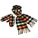 Softer than Cashmere? Scarf Gloves Set Plaid Turquoise Orange with Multiple Colors