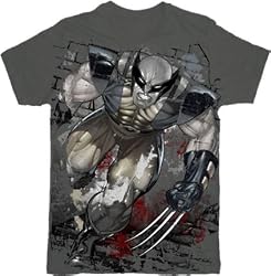 X-Men Wolverine Wall Buster Charcoal T-shirt Tee