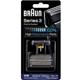 Braun Replacement Foil & Cutter - 31B, Series 3, Contour, Flex XP, Flex Integral - 5000/6000 Series - Black