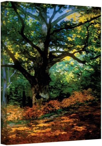 ArtWall Bodmer Oak at Fountainbleau Forest Gallery Wrapped Canvas by Claude Monet, 36 by 48-Inch