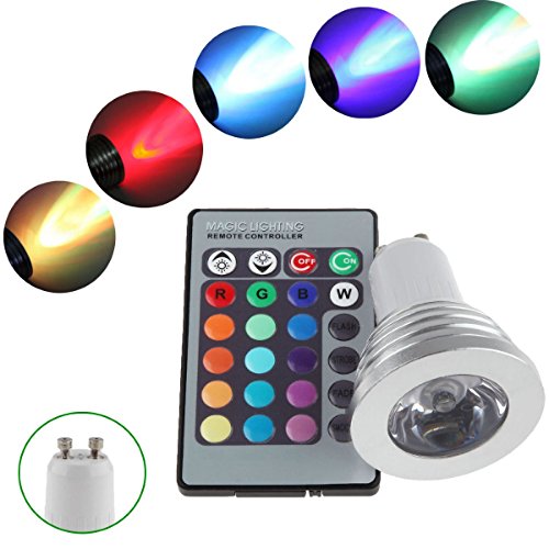 (Ship from US)RONSHIN GU10 RGB 85-265V LED Light Bulb And Remote Controller Magic Lighting Downlight 16 Colors 5 Modes US00008-1