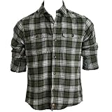 Soul Cal Long Sleeve Flannel Check Shirt - Green - Mens
