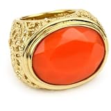 Isharya Round Swirl Filigree Coral Rose Ring