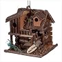 Wood Fishing Cabin Birdhouse