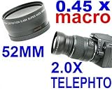 52MM WIDEANGLE+TELEPHOTO LENS FOR NIKON D60 D3100 D5100