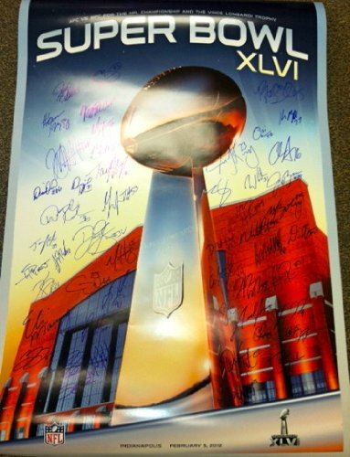 New York Giants Autographed Super Bowl XLVI Official Event Poster