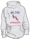 Bolton Wanderers Basic Logo Soccer Hoodie, Adult X-Large - Ash Grey
