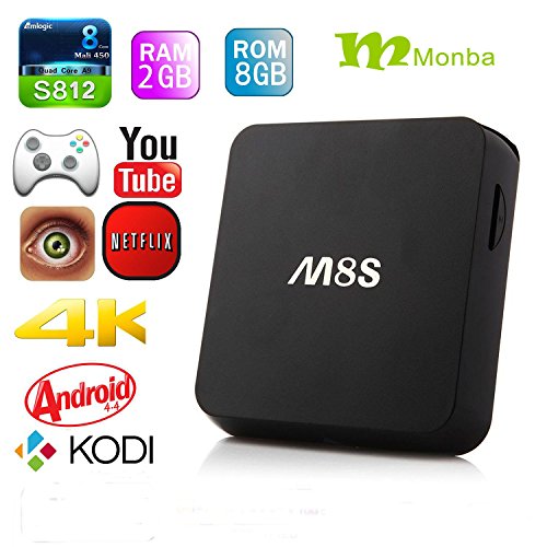 Monba M8S Set Top TV Box with Fully Loaded Kodi 15.2 XBMC Amlogic S812 Quad Core 2GB/8GB and Wifi