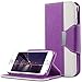 ULAK Dual Color Wallet Magnetic PU Leather Case with Stand Flip Cover for iPhone 6S & iPhone 6 4.7inch (Purple/White)