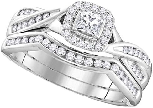 .50CT Diamond Bridal Ring 10K White Gold