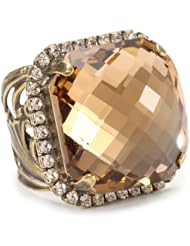 Sorrelli " Andalusia" Light Peach Checkerboard Cube Adjustable Filigree Ring Set