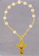 First Communion Bracelet with White Beads, Cross - MADE IN ITALY