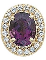 14 Karat Gold Slide with Amethyst center and Diamond accents GS049-AMY-D