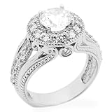 Sterling Silver Engagement Ring Wedding Ring 1.5ctw Cubic Zirconia Round Designer's Solitaire