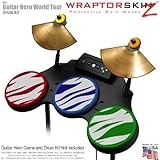 Zebra Stripes Colors Skin by WraptorSkinz fits Guitar Hero 4 World Tour Drum Set for Nintendo Wii, X