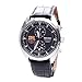 Seiko Barcelona Football Club Chronograph Black Dial Black Leather Mens Watch SNN269