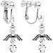 Handmade April Birthstone Angel Silver Plated Clip On Earrings MADE WITH SWAROVSKI ELEMENTS