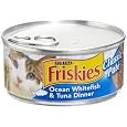 Friskies Cat Food Classic Pate, Ocean Whitefish & Tuna Dinner, 5.5-Ounce Cans (Pack of 24)