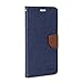 GMYLE Galaxy Note 4 Case, PU Leather Wallet Case Cover with Stand Feature and Credit Card ID Holders for Samsung Galaxy Note 4 IV N910 - Navy Blue & Brown