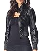 Leatherette Tunnel Quilted Bomber Jacket Product Image