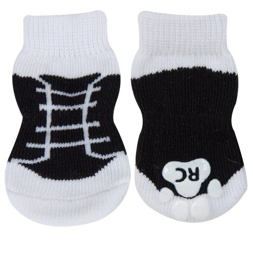 RC Pet Products PAWks Dog Socks, X-Large, Black Sneakers