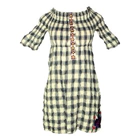 Buy 3J Workshop Emily Smocked Dress Avalon Plaid Blue Small by 3J Workshop