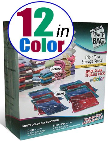 Space Bag 12 Storage Combo Packs in Color