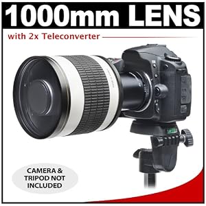 Rokinon 500mm f/6.3 Multi-Coated Mirror Lens with 2x Teleconverter (=1000mm) for Pentax K20D, K200D, K2000, K10D, K100D Super, K110D, K-x & K-7 Digital SLR Cameras