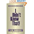 I Didn t Know That; Torah News U Can Use by Joe Bobker