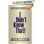I Didn t Know That; Torah News U Can Use